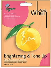 Парфумерія, косметика Тканинна маска для обличчя - When Simply Vegan Citron Brightening & Tone Up Mask