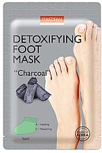 Духи, Парфюмерия, косметика Угольная маска для ног - Purderm Detoxifying Foot Mask "Charcoal"