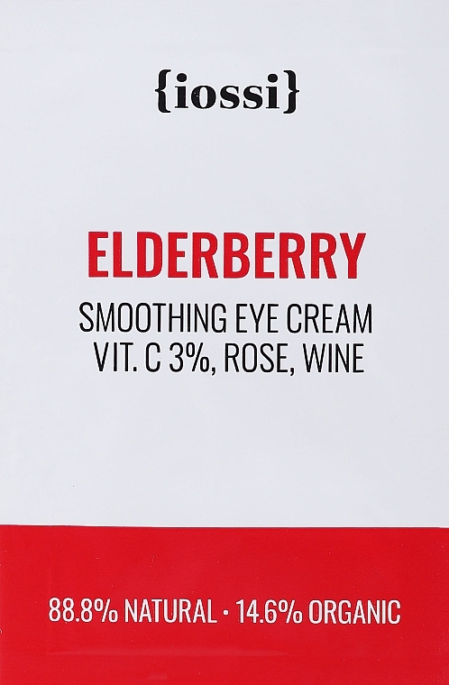 ПОДАРУНОК! Розгладжувальний крем для шкіри навколо очей - Iossi Elderberry Smoothing Eye Cream 3% Vitamin C, Rose, Wine (пробник) — фото N1