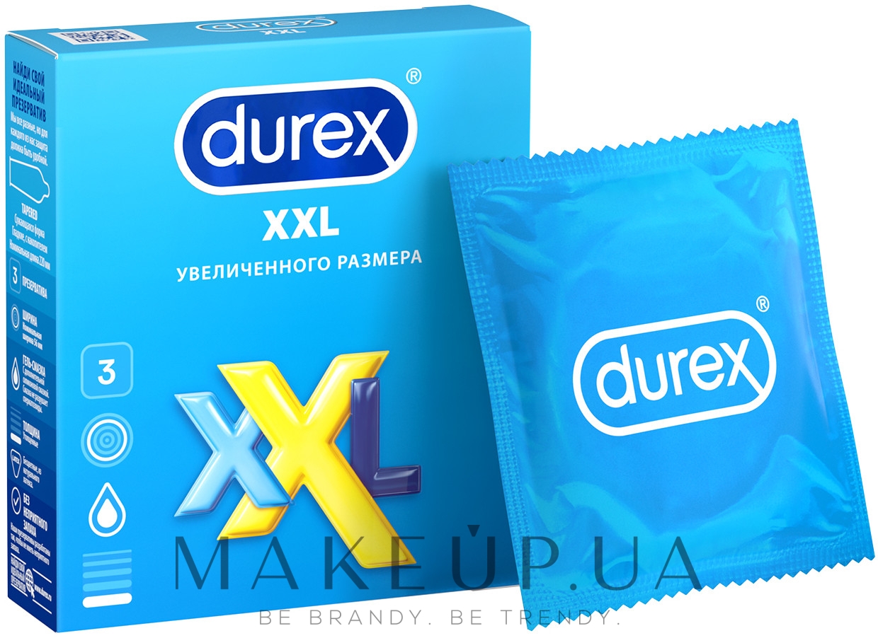 Презервативы увеличенного размера, 3 шт - Durex XXL: купить по лучшей цене  в Украине | Makeup.ua