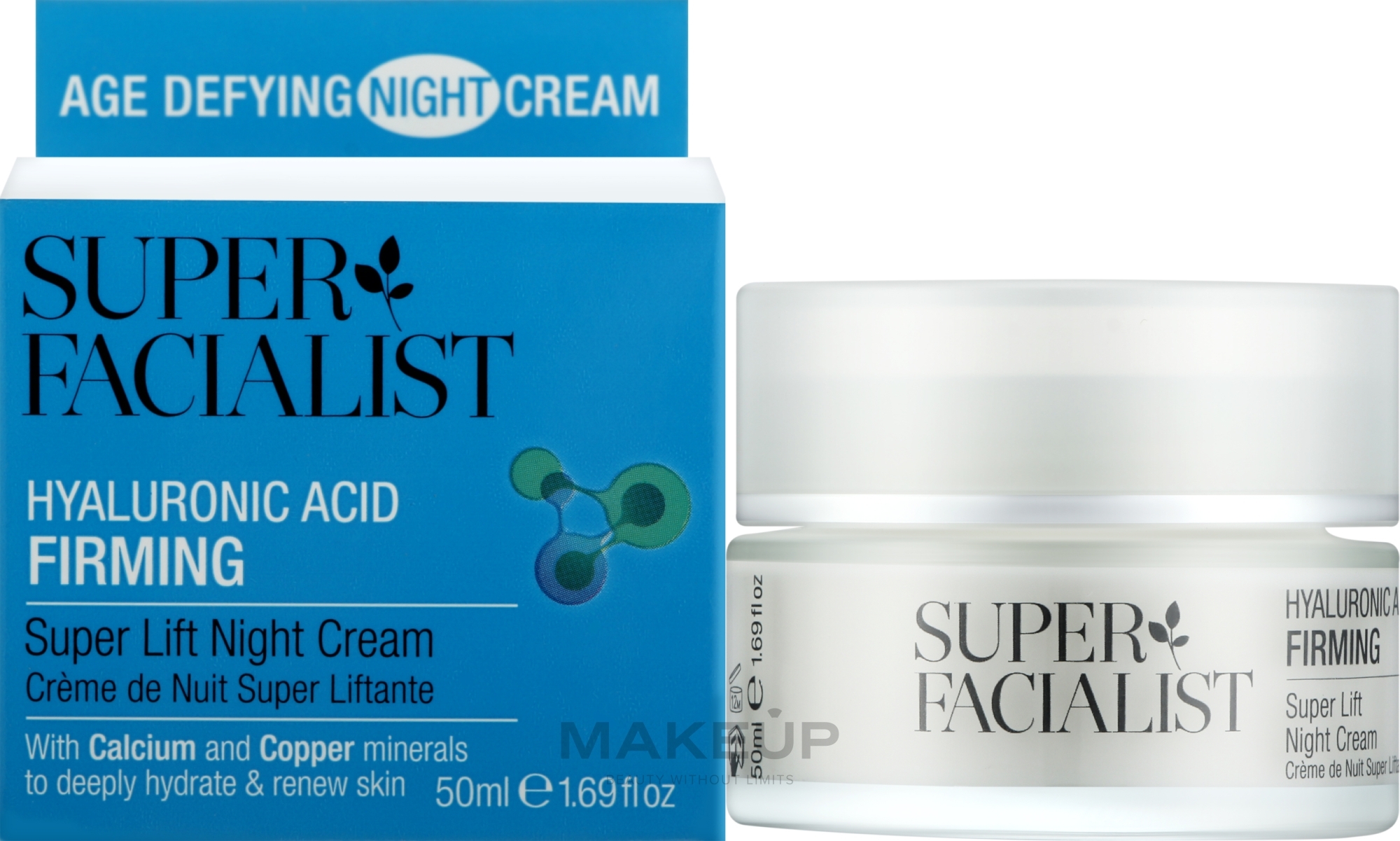 Крем нічний з гіалуроновою кислотою для обличчя - Super Facialist Hyaluronic Acid Firming Super Lift Night Cream — фото 50ml
