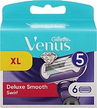 Парфумерія, косметика Змінні касети для гоління, 6 шт. - Gillette Venus Deluxe Smooth Swirl Refill Blades