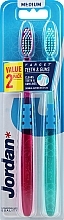 Зубна щітка середньої жорсткості, зелена + рожева - Jordan Target Teeth Toothbrush — фото N2