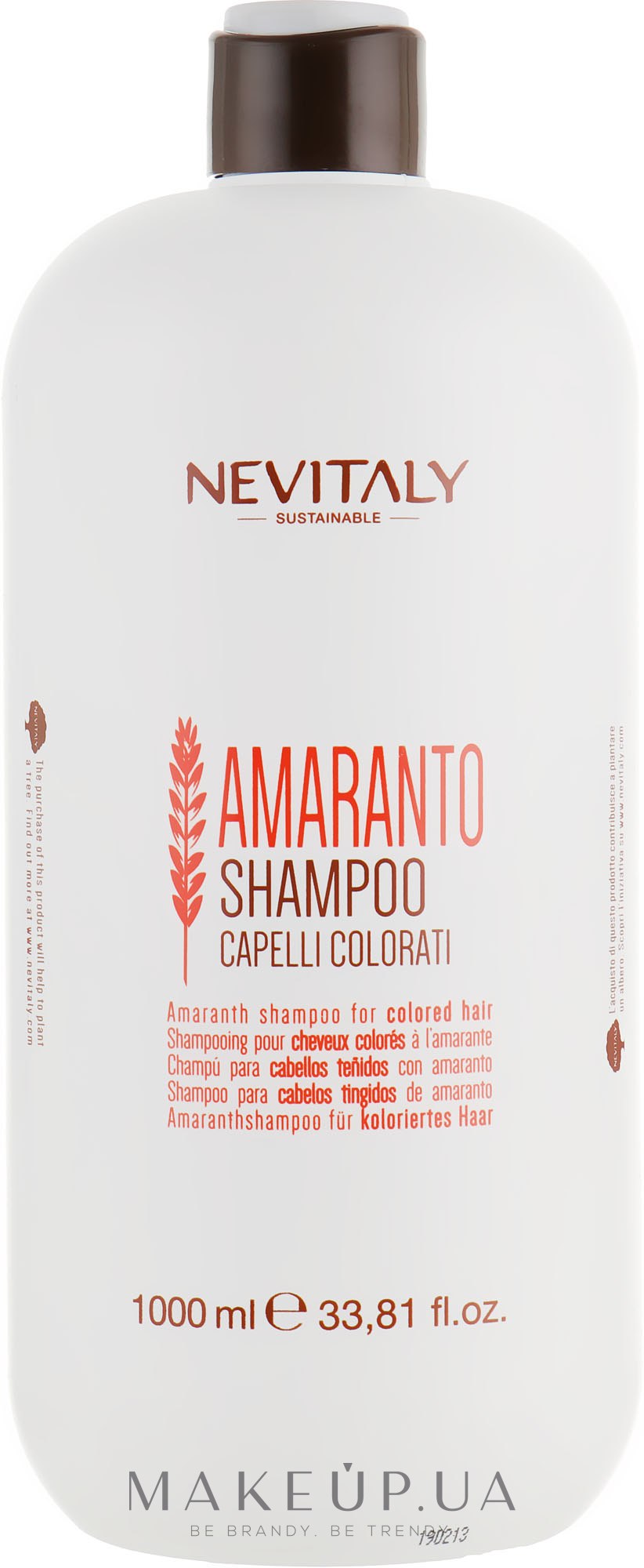 Шампунь для окрашенных волос с экстрактом амаранта - Nevitaly  — фото 1000ml