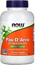 Капсули "Кора мурашиного дерева", 500 мг - Now Foods Pau D'Arco — фото N2