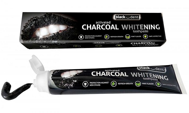 Зубная паста - Mattes Black-Dent Charcoal Whitening Toothpaste — фото N1