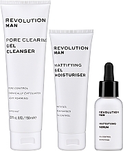 Набор - Revolution Skincare Man Goodbye Shine Gift Set (f/ser/30ml + f/clean gel/150ml + f/gel/75ml) — фото N2