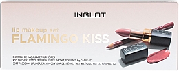 Духи, Парфюмерия, косметика Набор - Inglot Lip Makeup Set Flamingo Kiss (lipstick/4g + lipliner/1.13g)