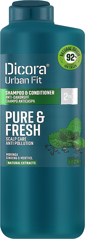 Шампунь-кондиционер против перхоти - Dicora Urban Fit Shampoo & Conditioner 2 In 1 Pure & Fresh