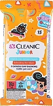 Дитячі вологі серветки, 15 шт. - Cleanic Junior Wipes Bubble Gum Scent — фото N1