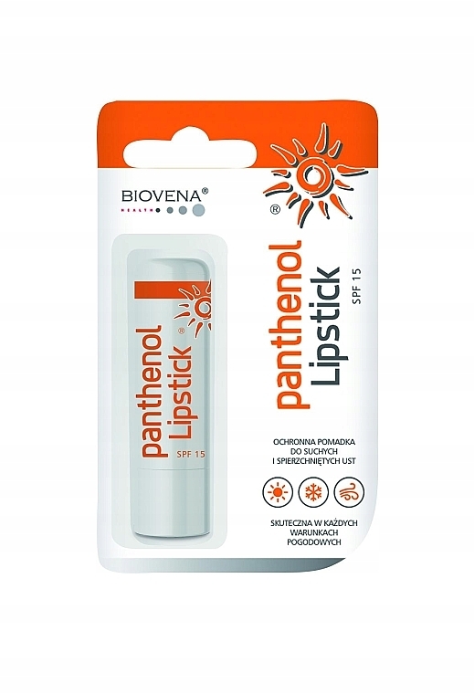 Сонцезахисний бальзам для губ - Biovena Panthenol Lipstick SPF 15 — фото N1