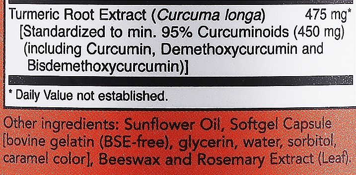 Натуральна добавка "Куркумін", 60 шт. - Now Foods Curcumin — фото N3