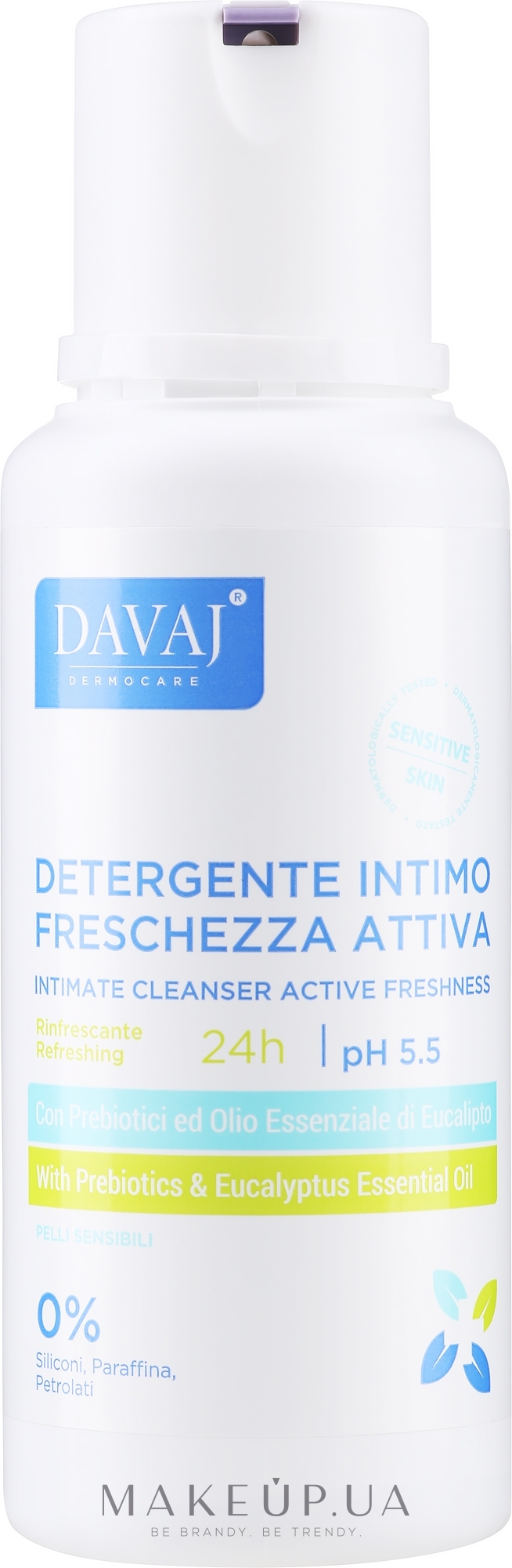 Гель для интимной гигиены с пребиотиками - Davaj Intimate Cleanser Active Freshness pH 5,5 — фото 250ml