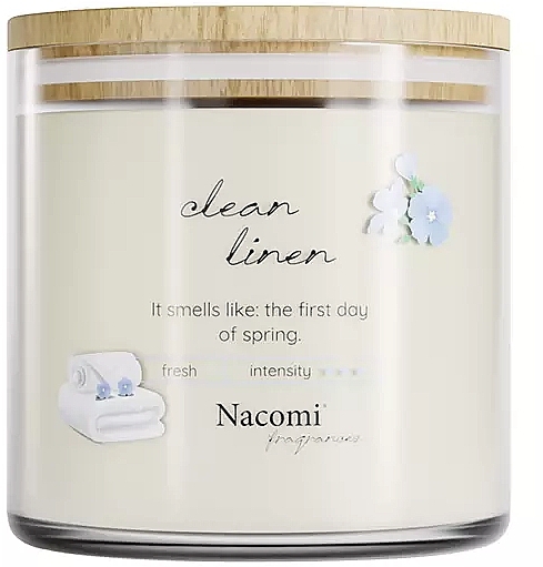 Ароматическая соевая свеча "Clean Linen" - Nacomi Fragrances — фото N1