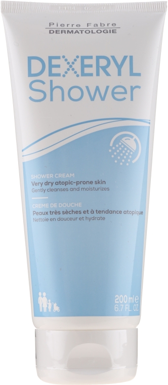 Очищувальний крем для душу для дуже сухої і схильної до атопії шкіри - Pierre Fabre Dermatologie Dexeryl Shower Cream — фото N1