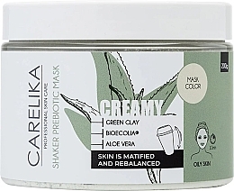 Парфумерія, косметика Маска-шейкер для обличчя із зеленою глиною - Carelika Prebiotic Shaker Prebiotic Mask
