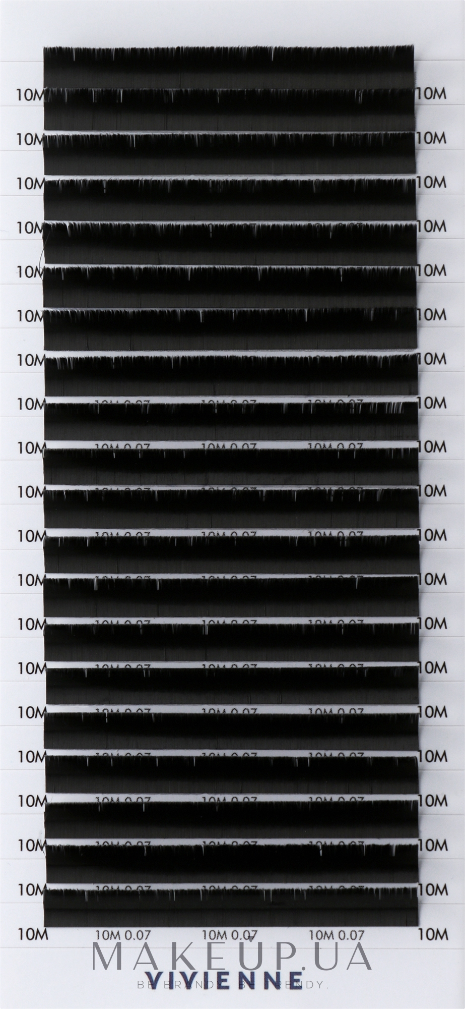 Накладні вії "Elite", чорні, 20 ліній (0,07, M, 10) - Vivienne — фото 1уп