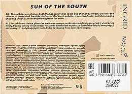 УЦЕНКА Палетка теней для век - Ingrid Cosmetics Natural Essence Sun Of The South Eyeshadow Palette * — фото N3