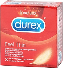 Духи, Парфюмерия, косметика Презервативы, 3 шт - Durex Feel Thin