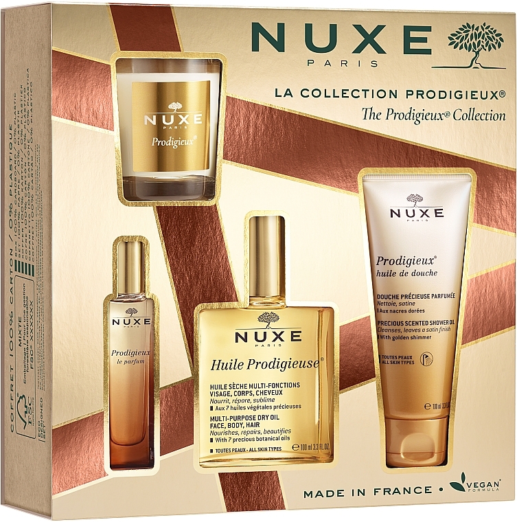 Nuxe Prodigieux - Набір (perf/15ml + oil/100ml + sh/gel/100ml + candle/70g) — фото N1
