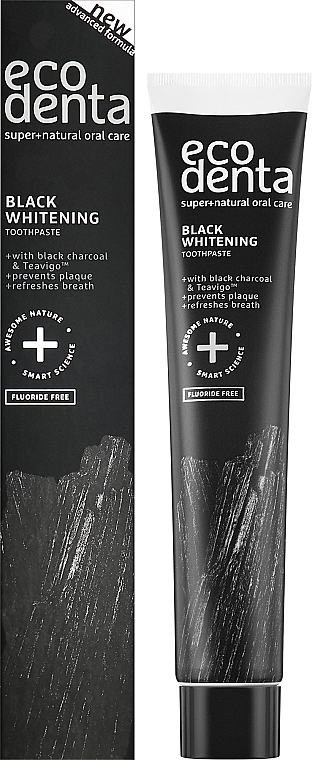 Черная отбеливающая зубная паста, без фтора - Ecodenta Black Whitening Toothpaste — фото N2