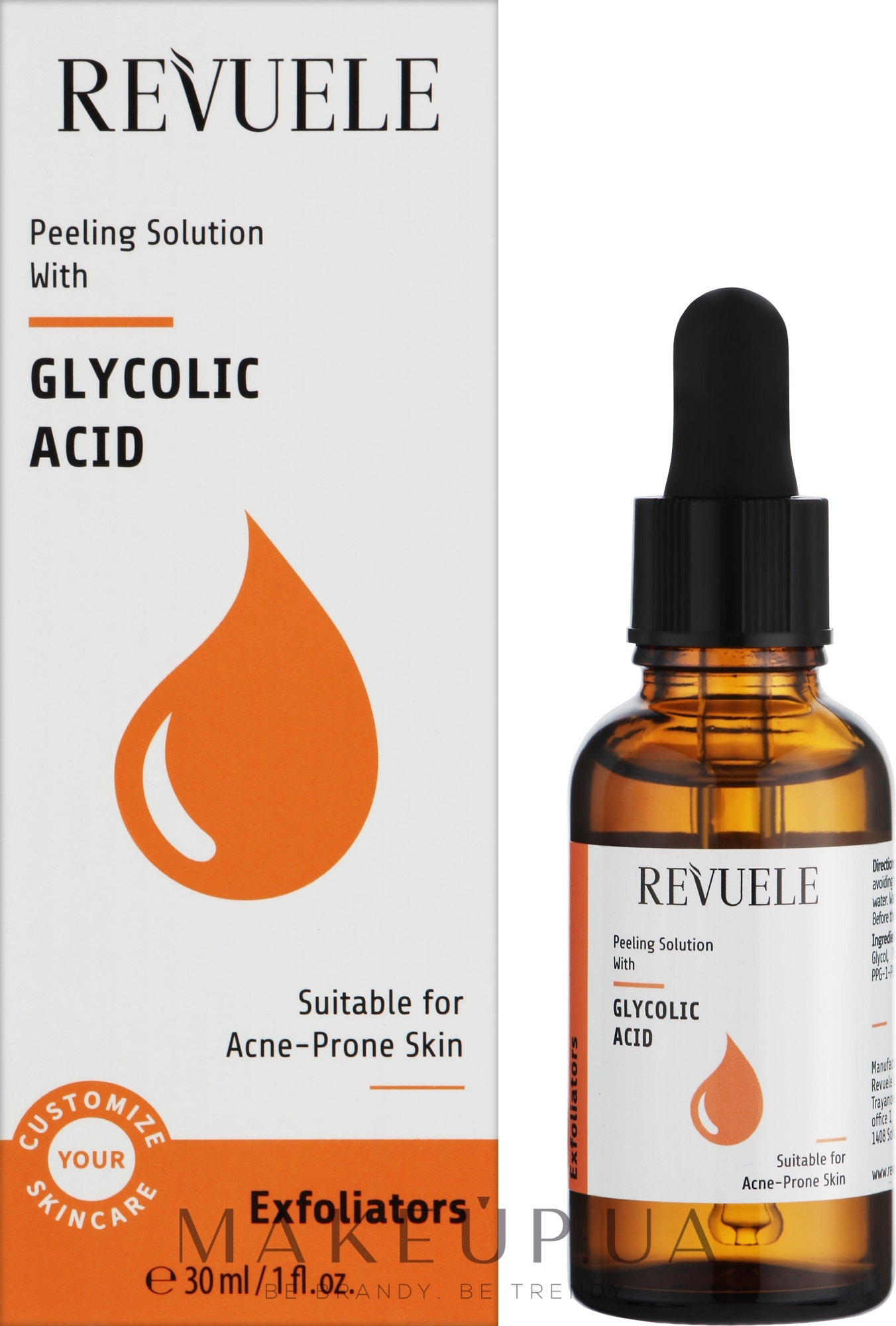 Пилинг для лица с гликолевой кислотой для проблемной кожи - Revuele Exfoliators Peeling Solution With Glycolic Acid — фото 30ml