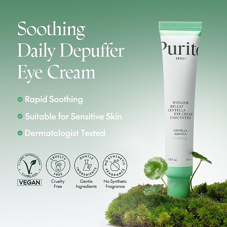 Успокаивающий крем для век с центеллой без эфирных масел - Purito Seoul Wonder Releaf Centella Eye Cream Unscented — фото N4