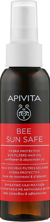 Увлажняющее масло для защиты, питания и ухода за волосами на солнце - Apivita Bee Sun Safe — фото N1