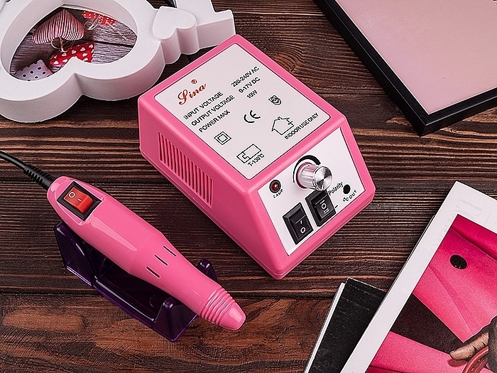 Фрезер для манікюру Lina Mercedes 20000, 12W/20000 об., рожевий - Nail Drill — фото N6