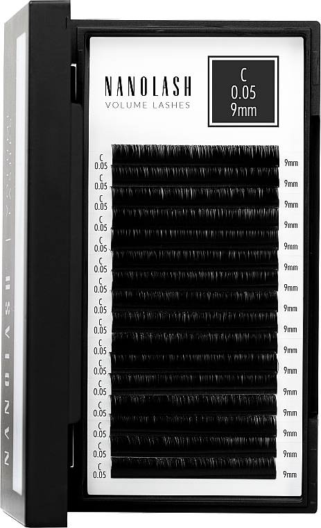 Накладные ресницы C, 0.05 (9 мм) - Nanolash Volume Lashes — фото N6