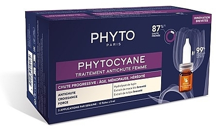 Ампули проти прогресуючого випадання волосся - Phyto Phytocyane Progressive Treatment — фото N1