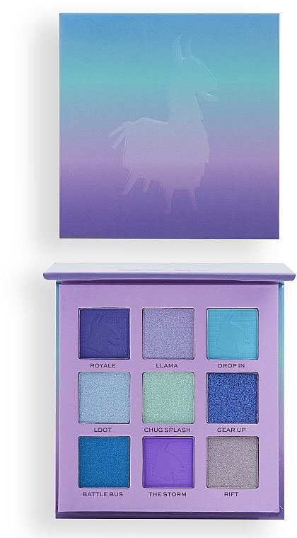 Палетка теней для век - Makeup Revolution X Fortnite Supply Llama 9 Pan Shadow Palette — фото N1