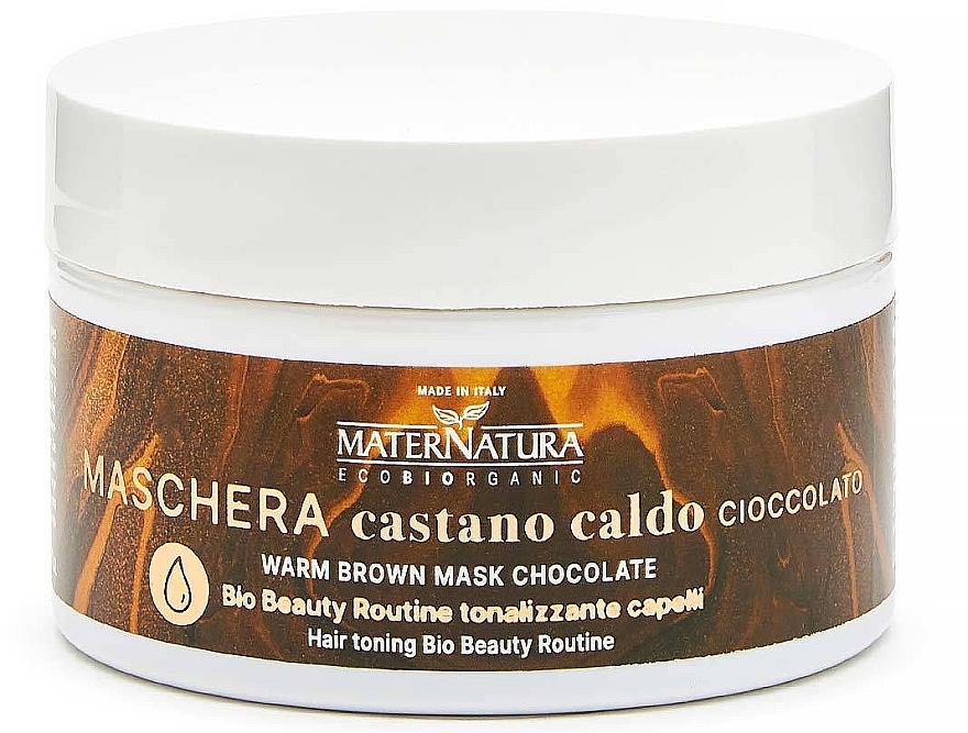 Тонувальна маска для волосся - MaterNatura Warm Chocolate Brown Mask — фото N1