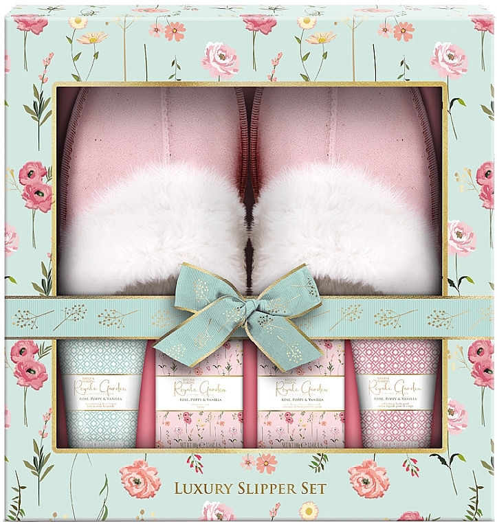 Набор, 5 продуктов - Baylis & Harding Royale Garden Rose, Poppy & Vanilla Luxury Slipper Gift Set — фото N1