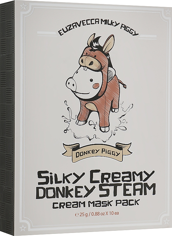 Маска тканевая с паровым кремом - Elizavecca Silky Creamy donkey Steam Cream Mask — фото N3