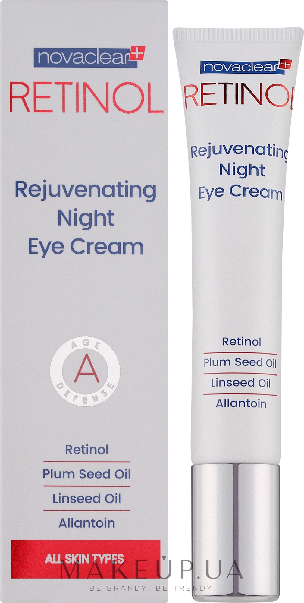 Ночной крем для кожи вокруг глаз с ретинолом - Novaclear Retinol Rejuvenating Night Eye Cream — фото 15ml