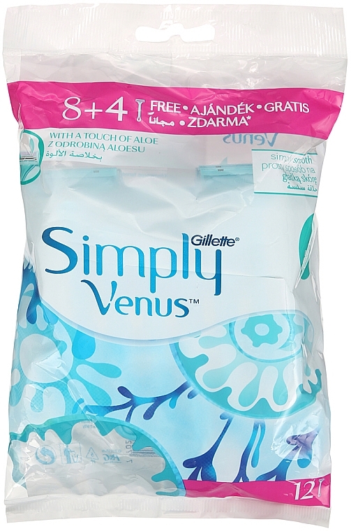 Набір одноразових станків для гоління, 12 шт. - Gillette Venus Simply 2 — фото N1