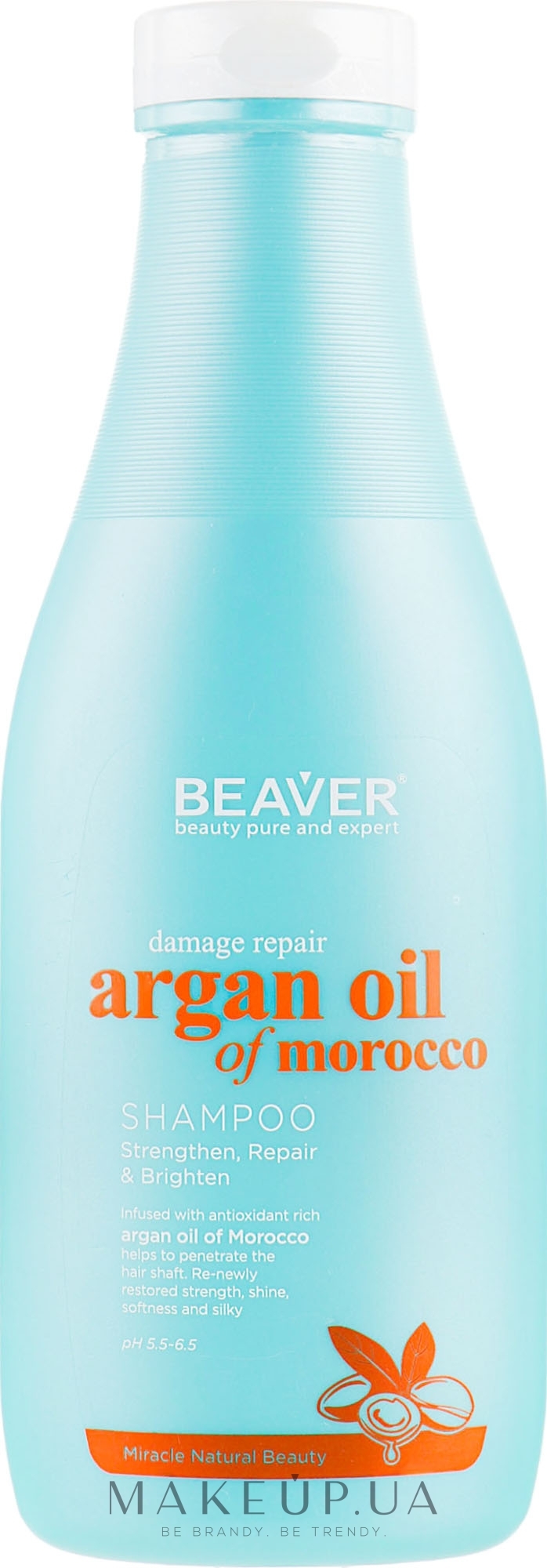 Відновлювальний шампунь для пошкодженого волосся з аргановою олією - Beaver Professional Damage Repair Argan Oil Of Morocco Shampoo — фото 730ml