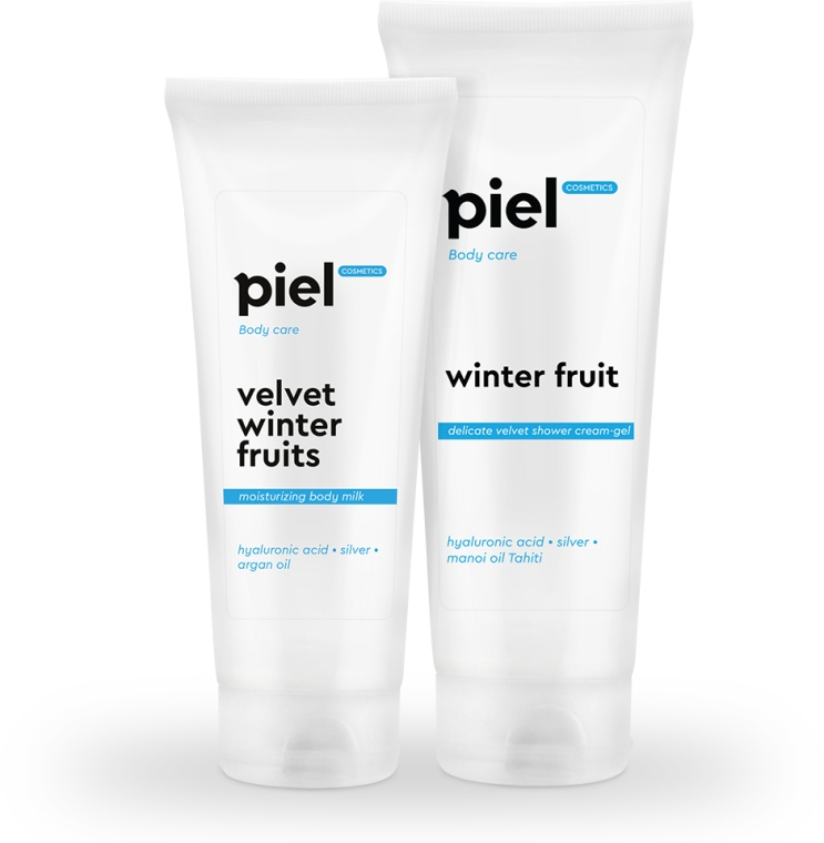 Набор "Очищение и уход за кожей тела" - Piel Cosmetics Velvet Winter Fruits Set (sh/gel/250ml + b/milk/200ml)