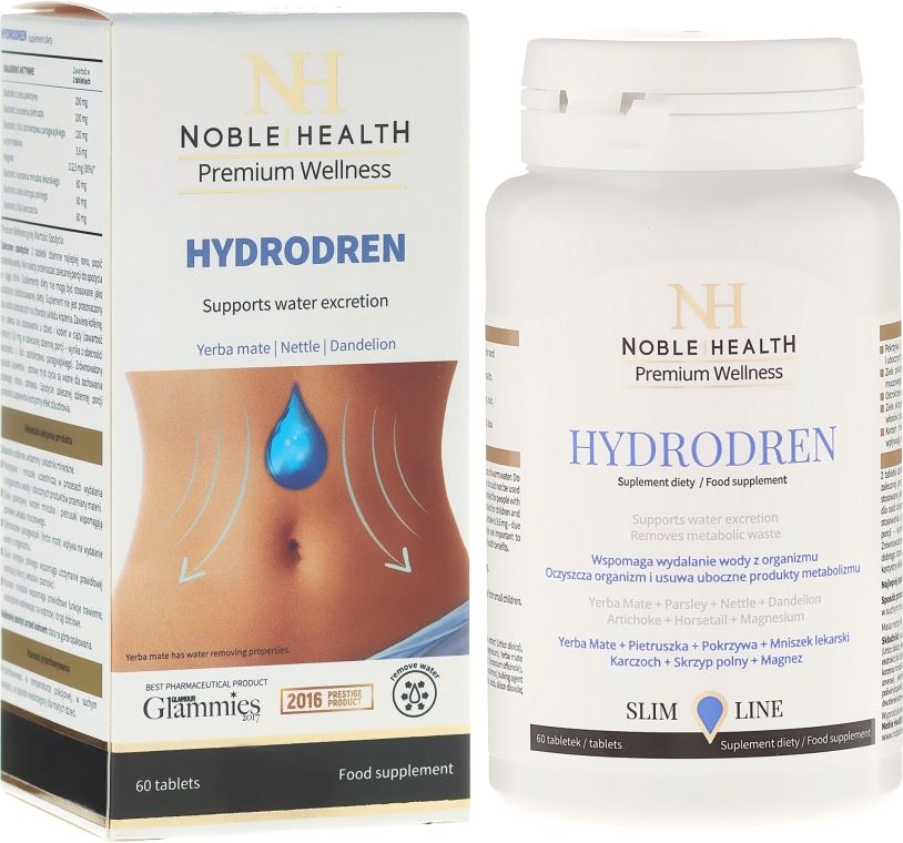 Комплекс харчових добавок - Noble Health Slim Line Hydrodren — фото N1