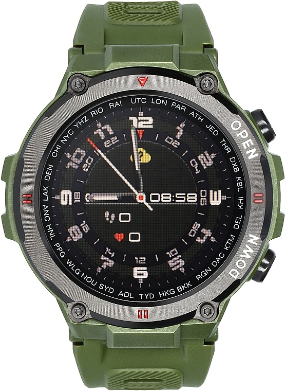 Смарт-годинник, зелений - Smartwatch Garett Sport Combat RT — фото N1