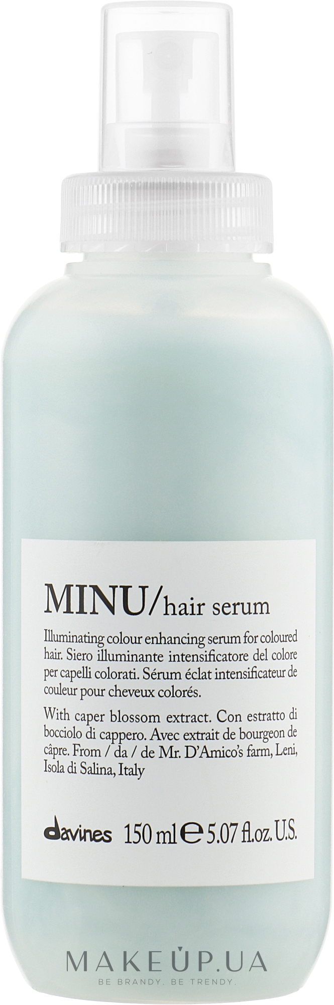 Несмываемая сыворотка для окрашенных волос - Davines Minu Illuminating Color Enhancing Hair Serum — фото 150ml