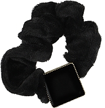 Резинка для волос, Pf-157, черная с украшениями, квадрат - Puffic Fashion — фото N1