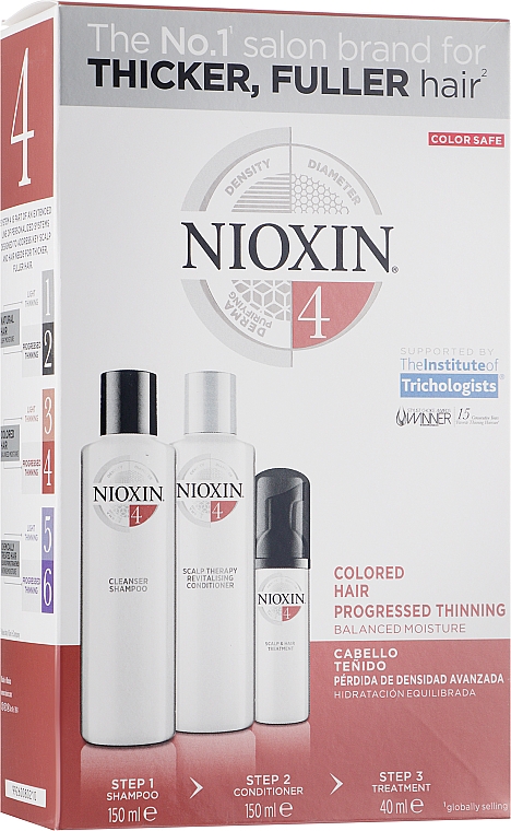 Набір - Nioxin Hair System System 4 Kit (shm/150ml + cond/150ml + mask/40ml) — фото N1