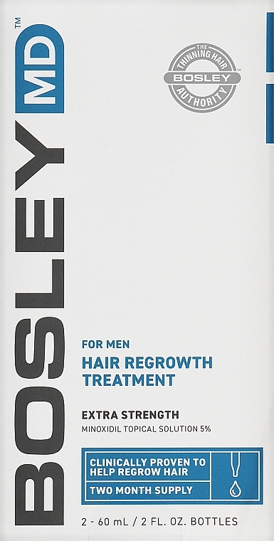 Раствор с миноксидилом 2% для восстановления роста волос у мужчин, с пипеткой - Bosley Hair Regrowth Treatment — фото N1
