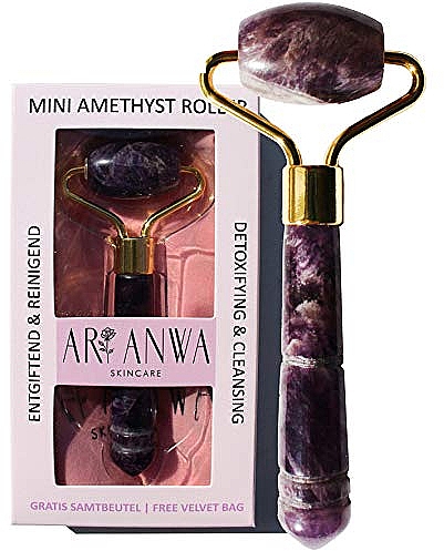 Ролик с аметистом для массажа лица - ARI ANWA Skincare Mini Amethyst Roller — фото N1