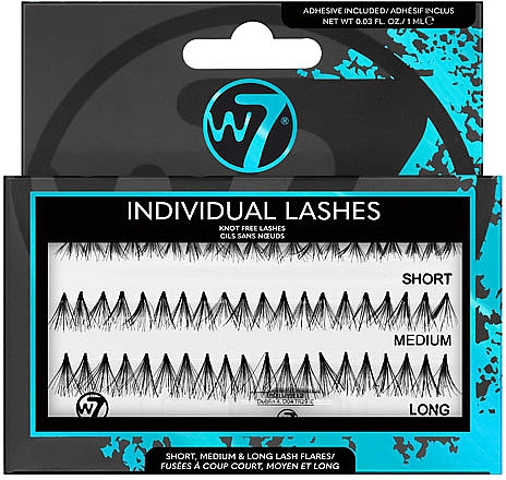Накладные пучковые ресницы - W7 Individual False Eyelashes Short Medium Long — фото N1