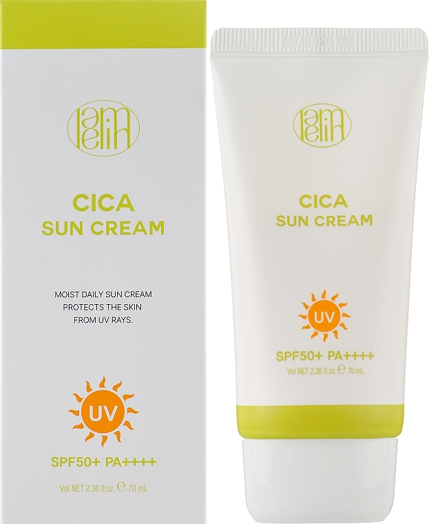 Заспокійливий сонцезахисний крем для обличчя з центелою - Lamelin Cica Sun Cream SPF 50+ PA++++ — фото N2