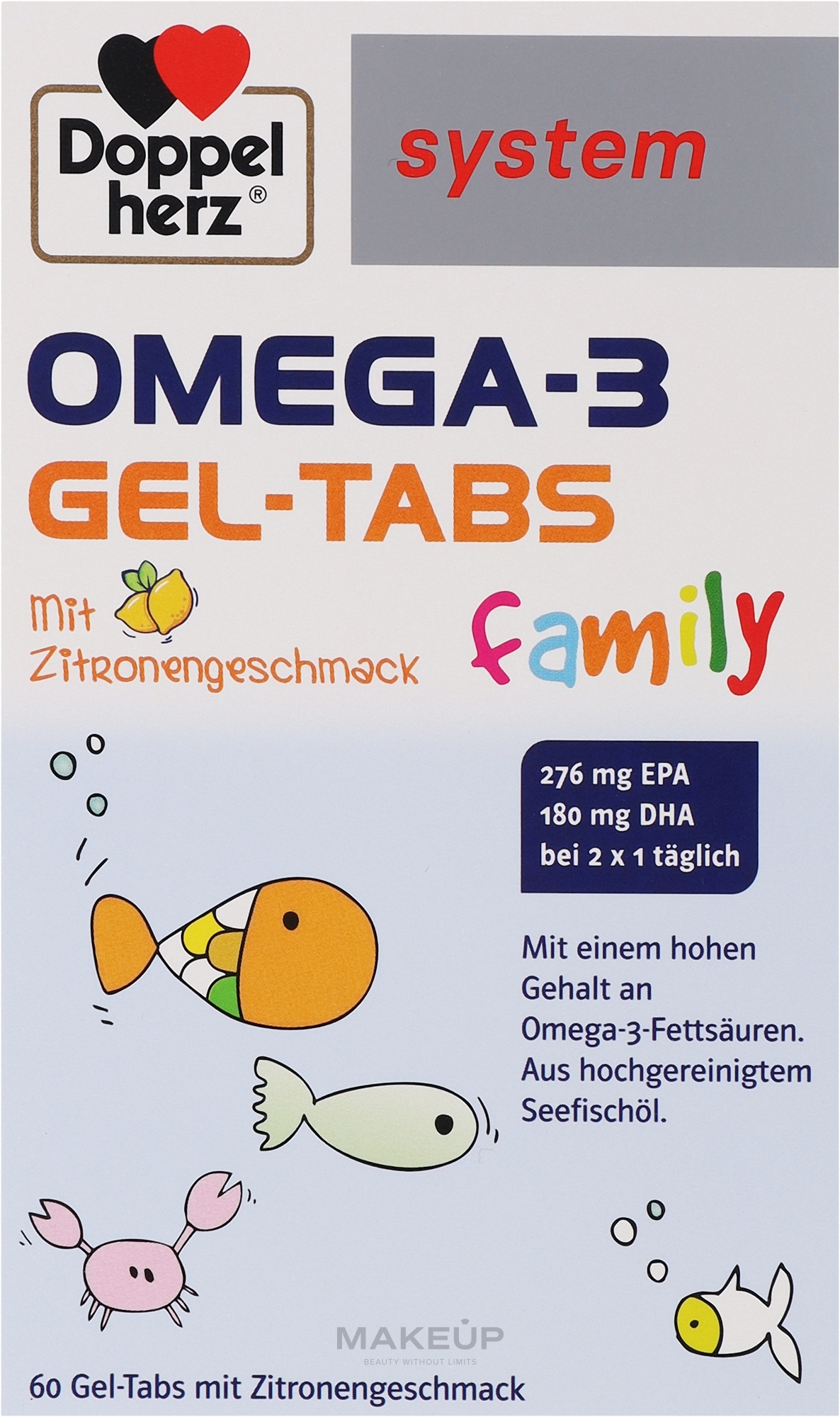 Харчова добавка для дітей "Омега-3" №60, желейні пастилки - Doppelherz System Omega-3 Family — фото 60шт