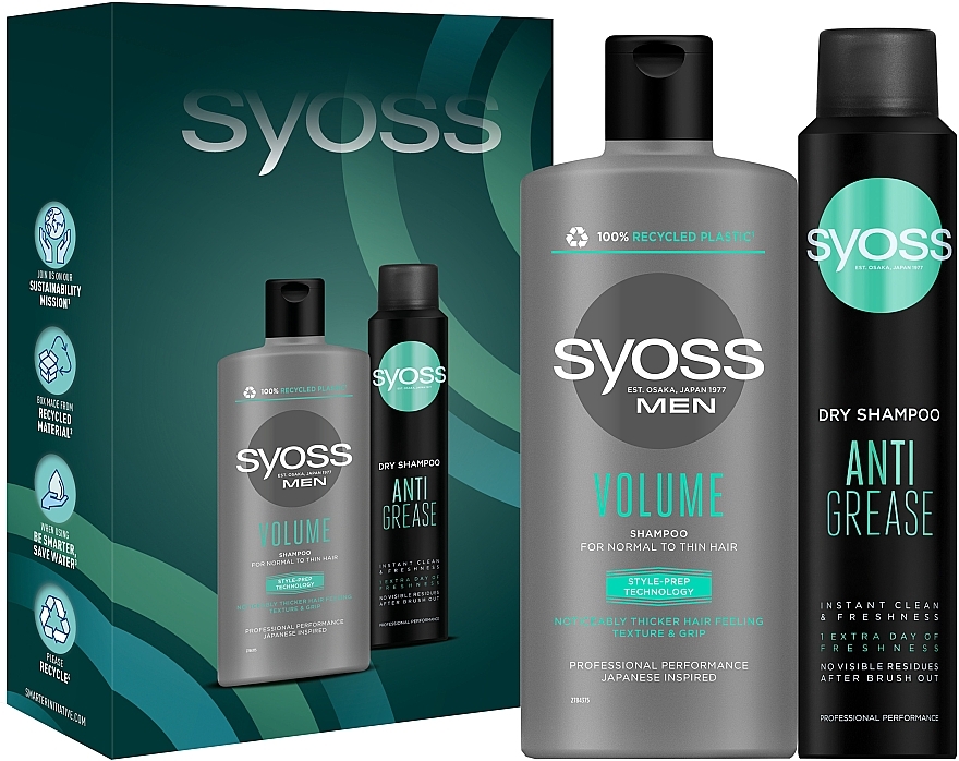 Набор "For men. Clean & Freshness" - Syoss (shm/440ml + shmp/dry/200ml) — фото N1